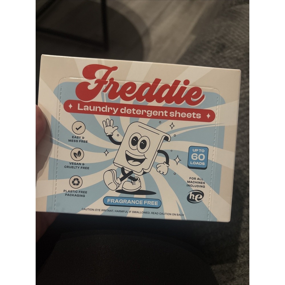 Freddie Laundry Detergent Sheets - Fragrance Free - 60 Loads (30 Sheets)